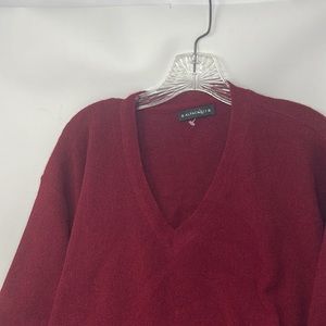 Alpaca 111  V-Neck Sweater Burgundy Men’s Size X-Large